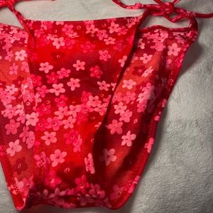 Bright floral bikini bottoms high waisted